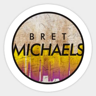 Bret Michaels - VINTAGE YELLOW CIRCLE Sticker